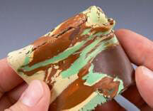 Partially mixed polymer clay